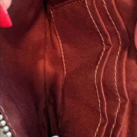 Coach Maroon Poppy Embossed Wristlet - Picture 6 of 7